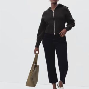 Everlane zip up knit sweater